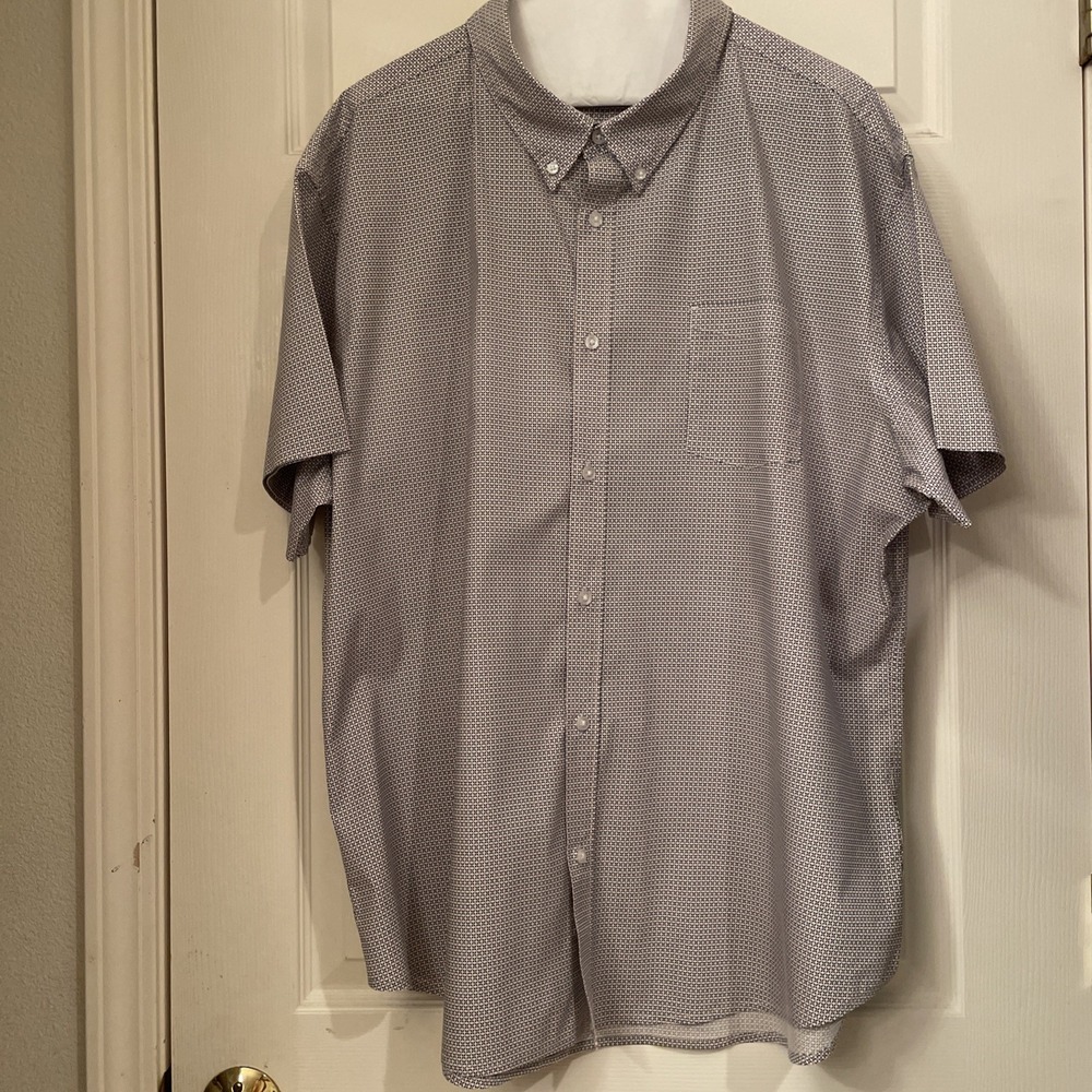 Jachs New York Men's Short Sleeve Button-Down Shirt Blue/Pink Pattern Sz 2XL